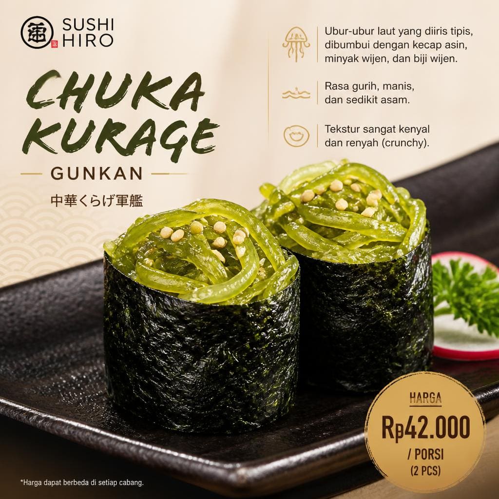 Chuka Kurage Gunkan Sushi Hiro menu gunkan kurage